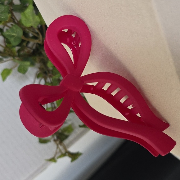 Set of 3 Claw Hair Clips Pink Bow Purple Bow Iridescent Clear Butterfly - Picture 4 of 8